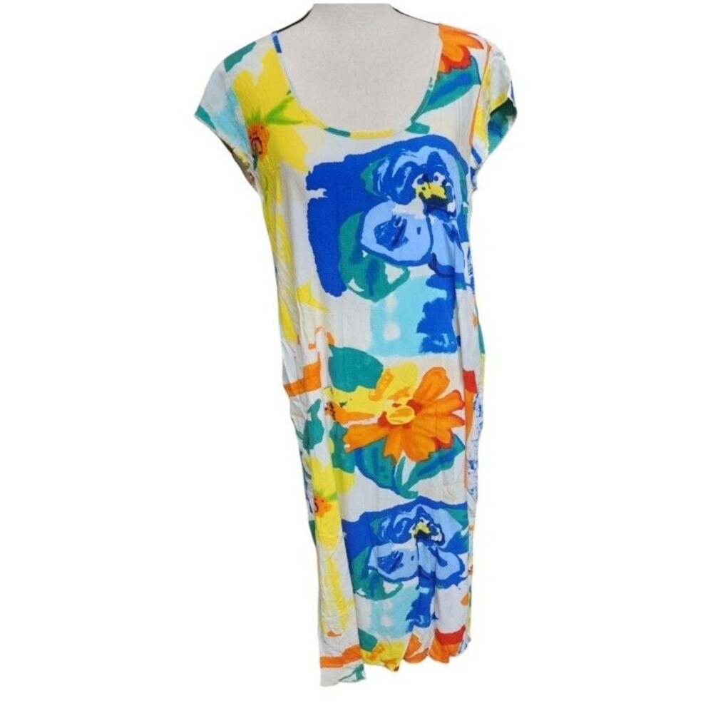 Vintage Jams World Dress Size Small Artsy Colorful Hippie Hawaii